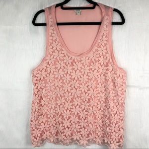 J. Crew Light Pink Floral Tank Top